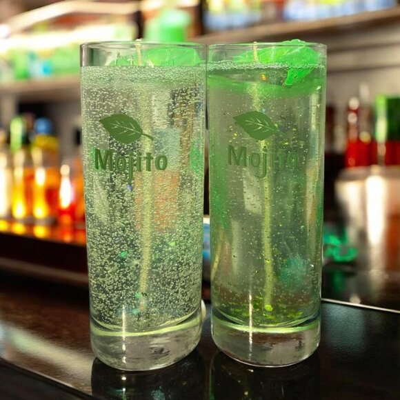 Hand Crafted Mojito Cocktail Gel Wax Candle - Picture 1 of 4